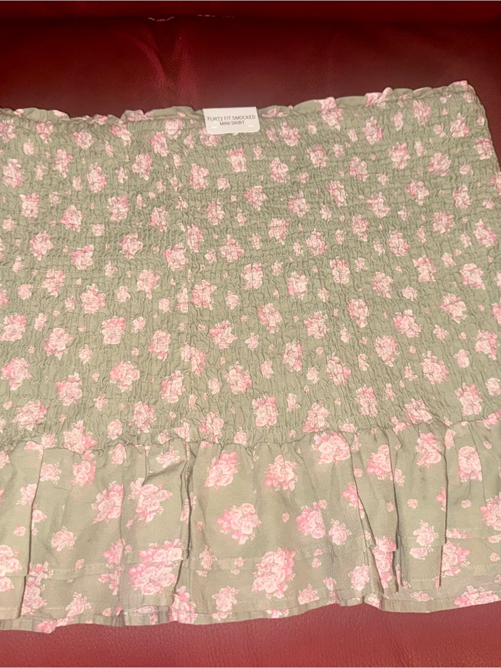PINK Victoria's Secret Sage Mini Skirt with Pink Floral Print